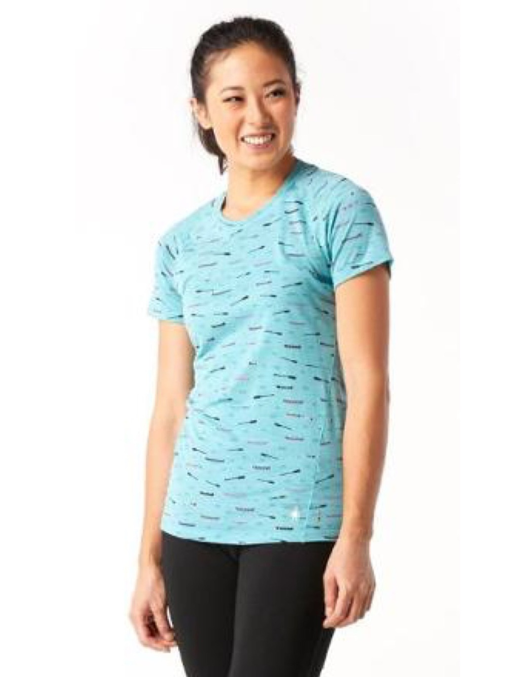 Smartwool Merino 150 Base Layer Print Short Sleeve Tee in Nile Blue - Picture 3 of 11